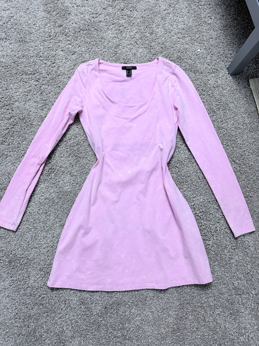 Forever 21 Light Pink Long Sleeve Scoop Neck Dress